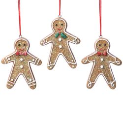 Gisela Graham Christmas Resin Gingerbread Reindeer Tree Decorations 8cm 