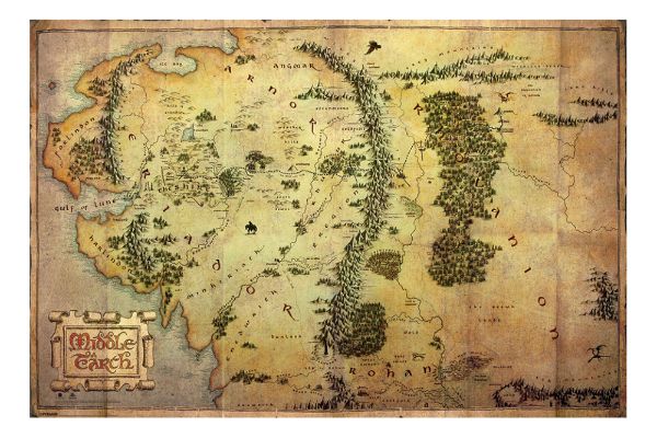 The Hobbit Poster Map Of Middle Earth Aa1366 Give The Dog A Bone